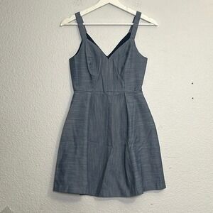 BCBGeneration Sleeveless Blue Chambray Women's Mini Dress Size 0 Preppy Academia
